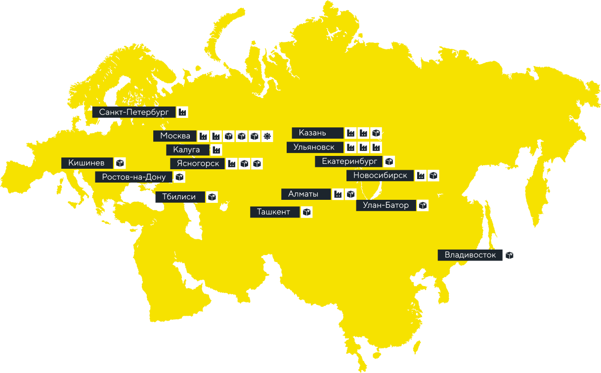Карта производственных комплексов IEK GROUP